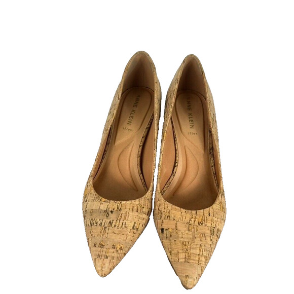 Anne Klein Pumps Women Size 9 Tan Brown Benedette Cork Block Heel Modern - Picture 4 of 12